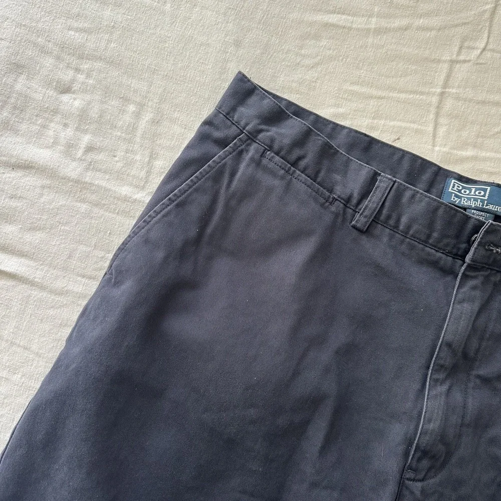 Polo Ralph Lauren Prospect Shorts Mens 38  Blue Cotton Classic Chino Flat Front‎